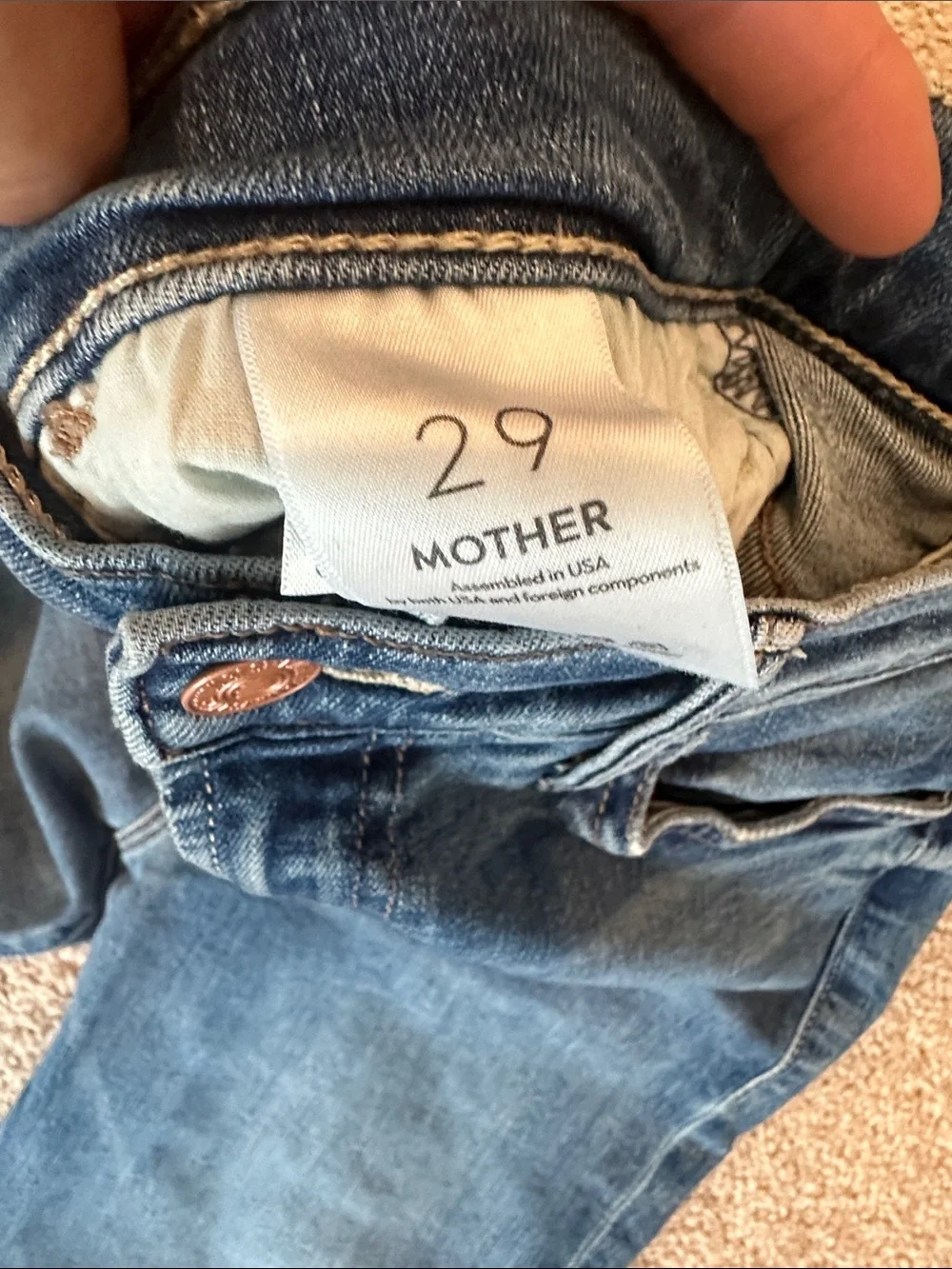 MOTHER hustler ankle fray jeans High-Rise 29